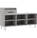 vidaXL Schoenenkast 102x36x60 cm bewerkt hout sonoma grijs