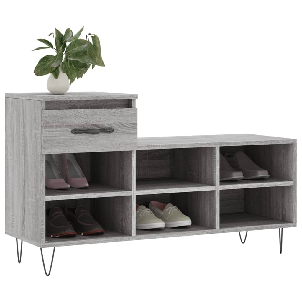 VidaXL Schoenenkast 102x36x60 cm bewerkt hout sonoma grijs