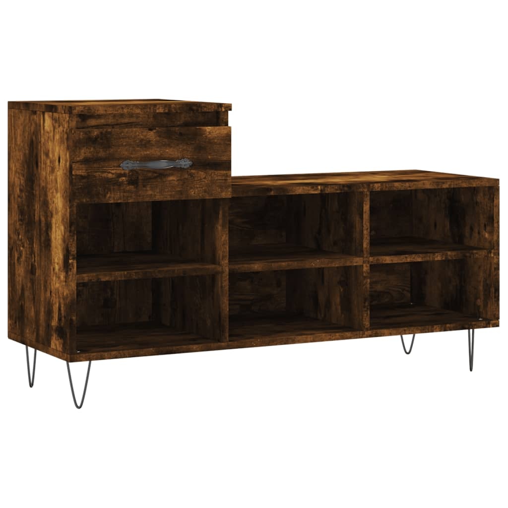 VidaXL Schoenenkast 102x36x60 cm bewerkt hout gerookt eikenkleurig