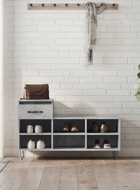 VidaXL Schoenenkast 102x36x60 cm bewerkt hout betongrijs