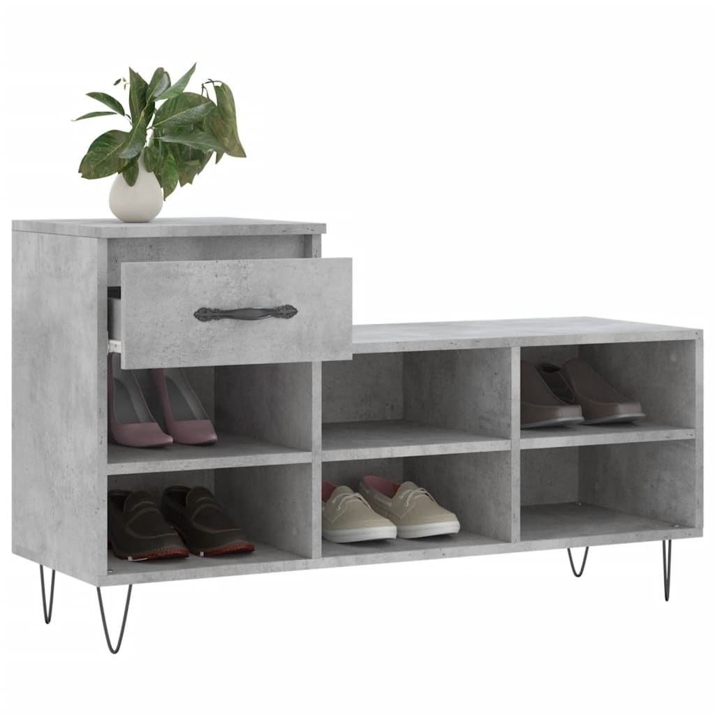 VidaXL Schoenenkast 102x36x60 cm bewerkt hout betongrijs