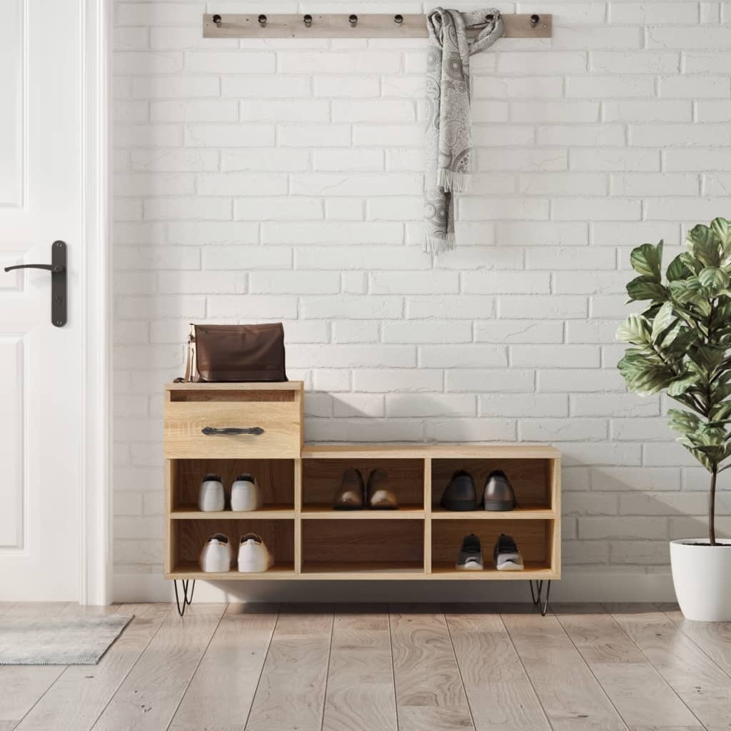 VidaXL Schoenenkast 102x36x60 cm bewerkt hout sonoma eikenkleurig