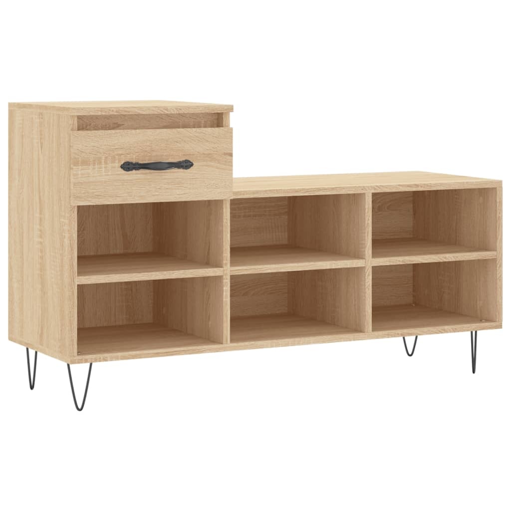 vidaXL Schoenenkast 102x36x60 cm bewerkt hout sonoma eikenkleurig