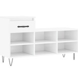 VidaXL Schoenenkast 102x36x60 cm bewerkt hout hoogglans wit