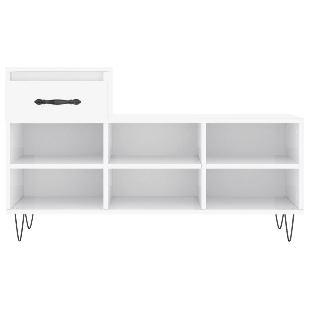 VidaXL Schoenenkast 102x36x60 cm bewerkt hout hoogglans wit