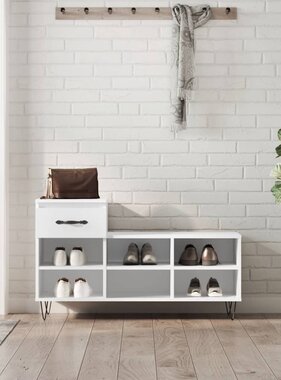 VidaXL Schoenenkast 102x36x60 cm bewerkt hout wit