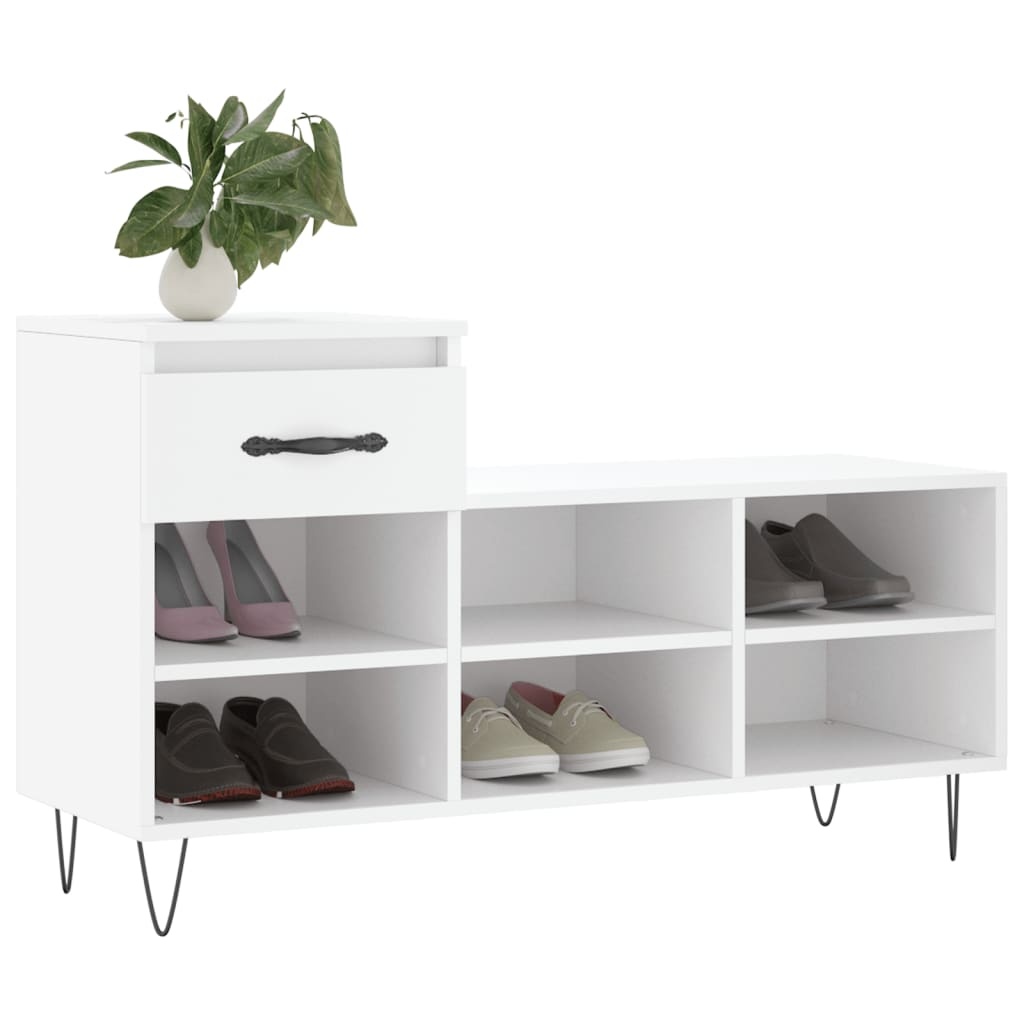 VidaXL Schoenenkast 102x36x60 cm bewerkt hout wit
