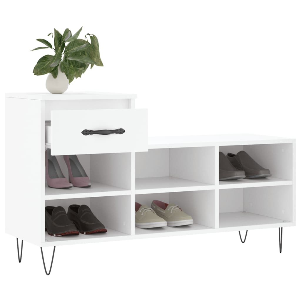 VidaXL Schoenenkast 102x36x60 cm bewerkt hout wit