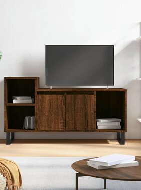 VidaXL Tv-meubel 100x35x55 cm bewerkt hout bruin eikenkleur