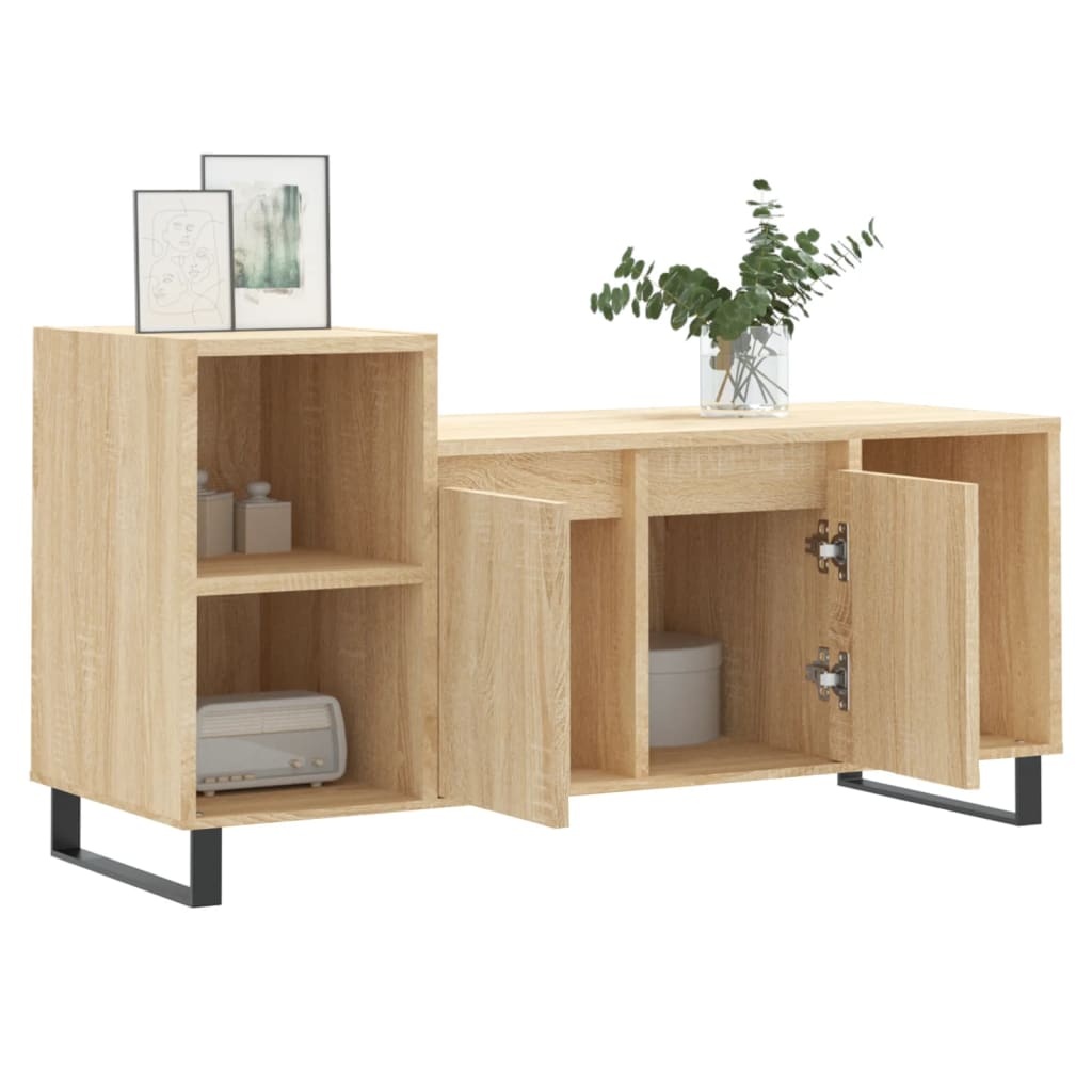 vidaXL Tv-meubel 100x35x55 cm bewerkt hout sonoma eikenkleurig