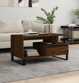 VidaXL Salontafel 90x49x45 cm bewerkt hout bruineiken