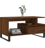 VidaXL Salontafel 90x49x45 cm bewerkt hout bruineiken