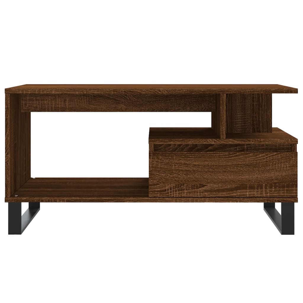 VidaXL Salontafel 90x49x45 cm bewerkt hout bruineiken