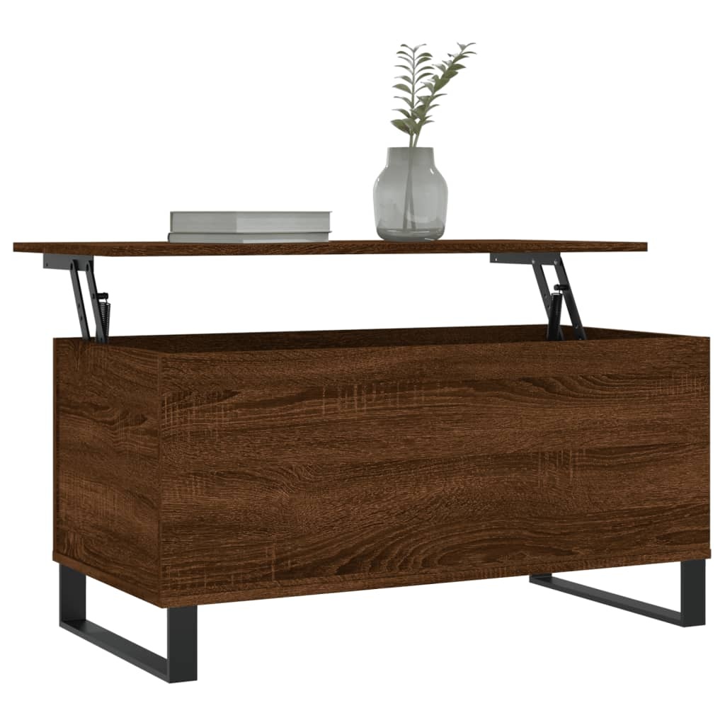 VidaXL Salontafel 90x44,5x45 cm bewerkt hout bruin eikenkleur