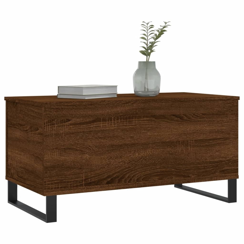 VidaXL Salontafel 90x44,5x45 cm bewerkt hout bruin eikenkleur
