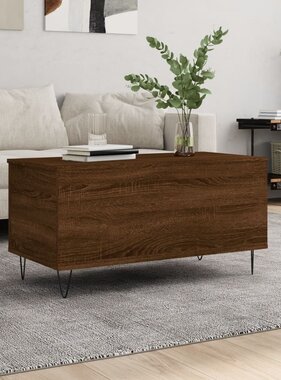 VidaXL Salontafel 90x44,5x45 cm bewerkt hout bruin eikenkleur