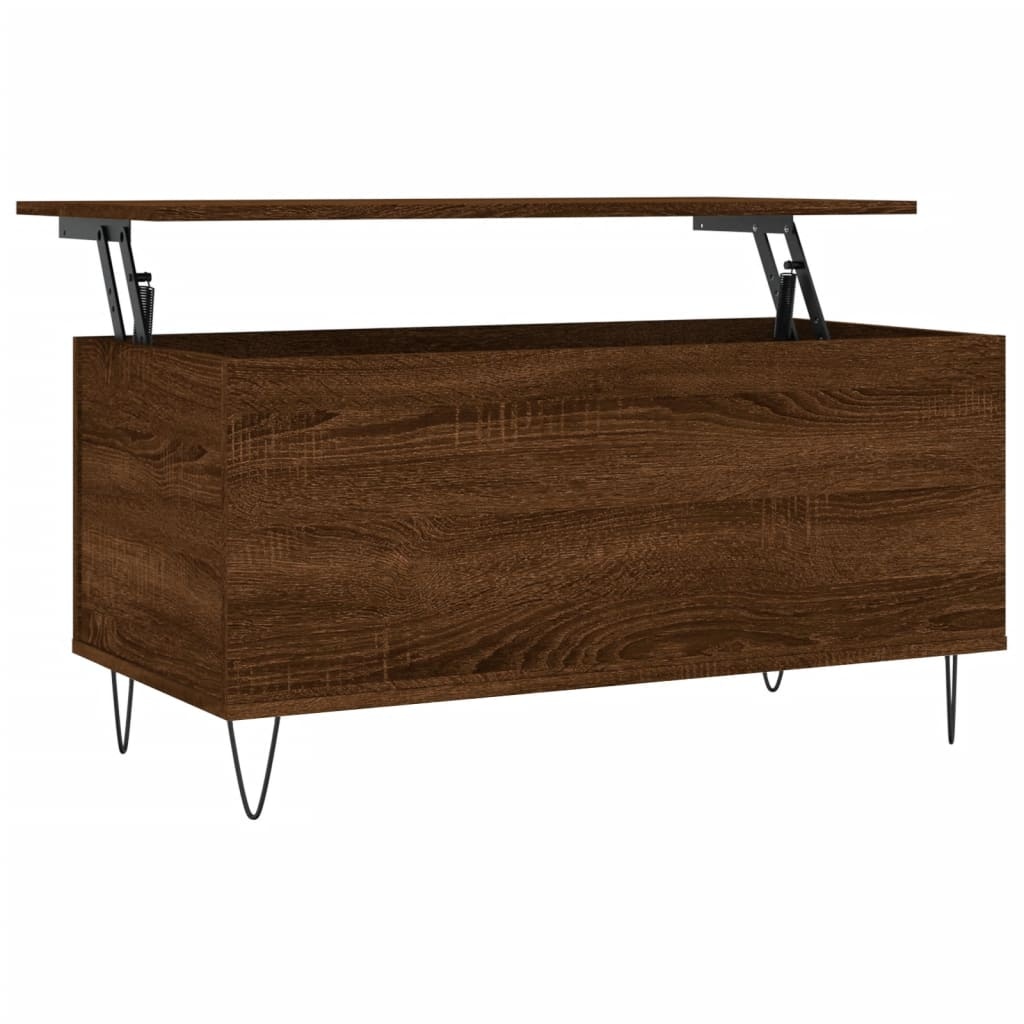 VidaXL Salontafel 90x44,5x45 cm bewerkt hout bruin eikenkleur