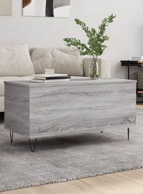 VidaXL Salontafel 90x44,5x45 cm bewerkt hout grijs sonoma eikenkleurig