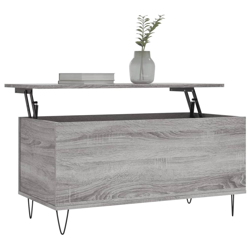 VidaXL Salontafel 90x44,5x45 cm bewerkt hout grijs sonoma eikenkleurig