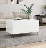 VidaXL Salontafel 90x44,5x45 cm bewerkt hout hoogglans wit