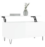 VidaXL Salontafel 90x44,5x45 cm bewerkt hout hoogglans wit