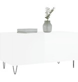VidaXL Salontafel 90x44,5x45 cm bewerkt hout hoogglans wit
