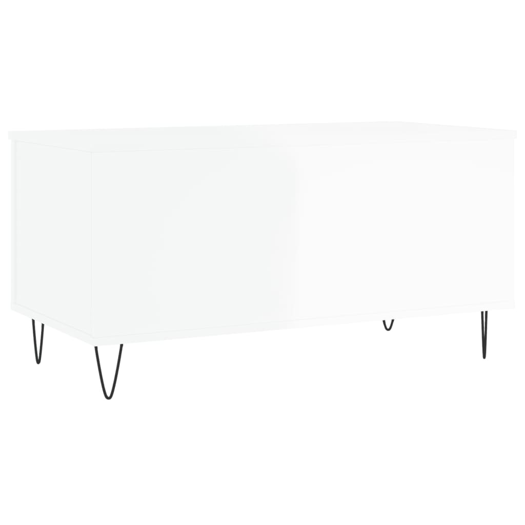 VidaXL Salontafel 90x44,5x45 cm bewerkt hout hoogglans wit