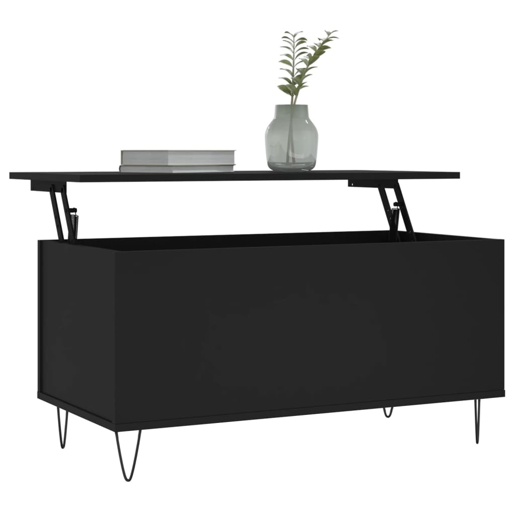 VidaXL Salontafel 90x44,5x45 cm bewerkt hout zwart