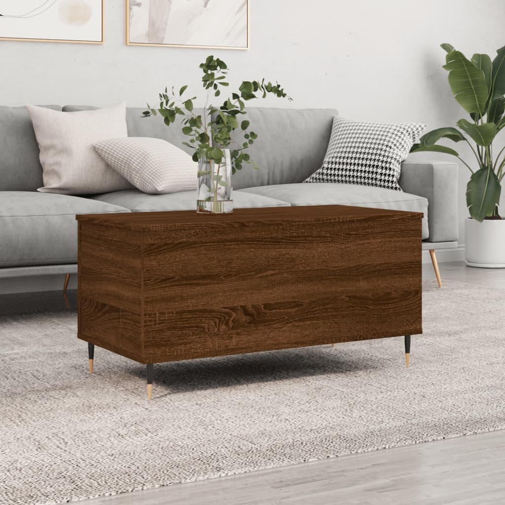 VidaXL Salontafel 90x44,5x45 cm bewerkt hout bruin eikenkleur