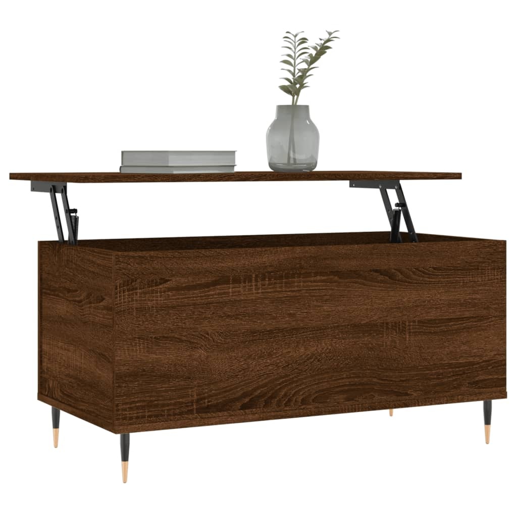 VidaXL Salontafel 90x44,5x45 cm bewerkt hout bruin eikenkleur
