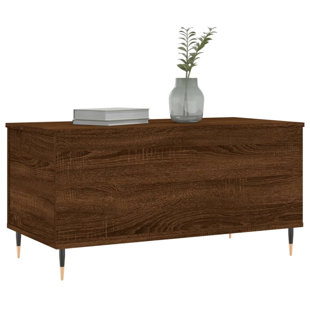 VidaXL Salontafel 90x44,5x45 cm bewerkt hout bruin eikenkleur