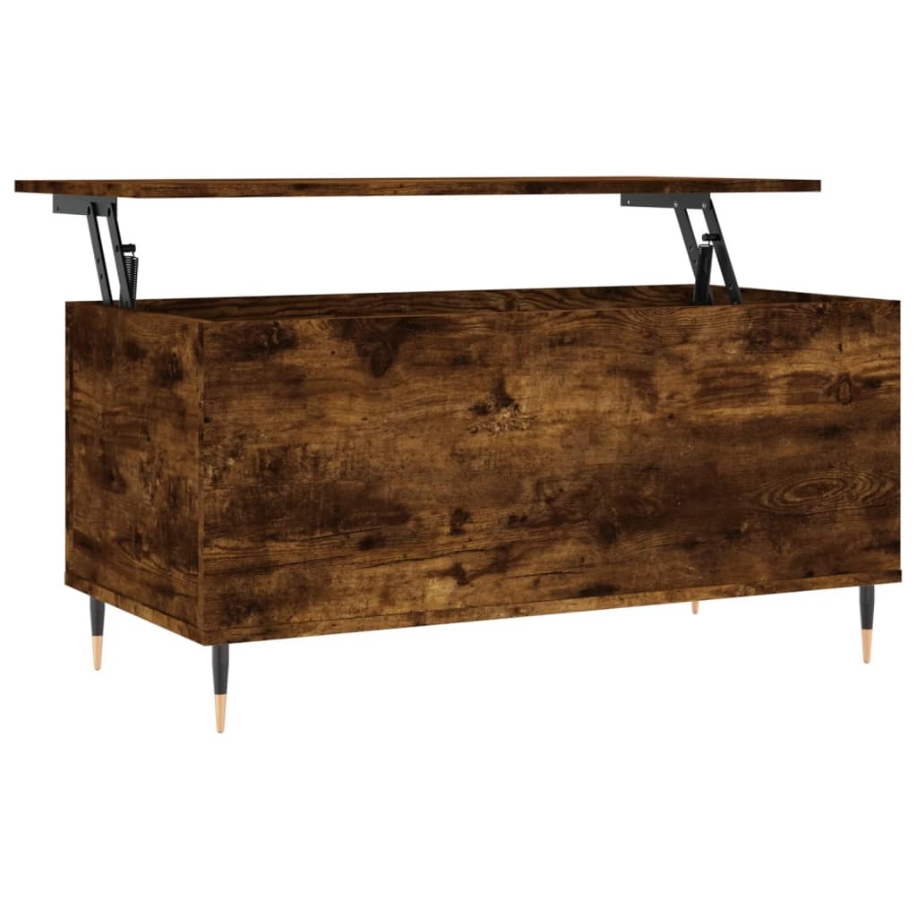 VidaXL Salontafel 90x44,5x45 cm bewerkt hout gerookt eikenkleurig