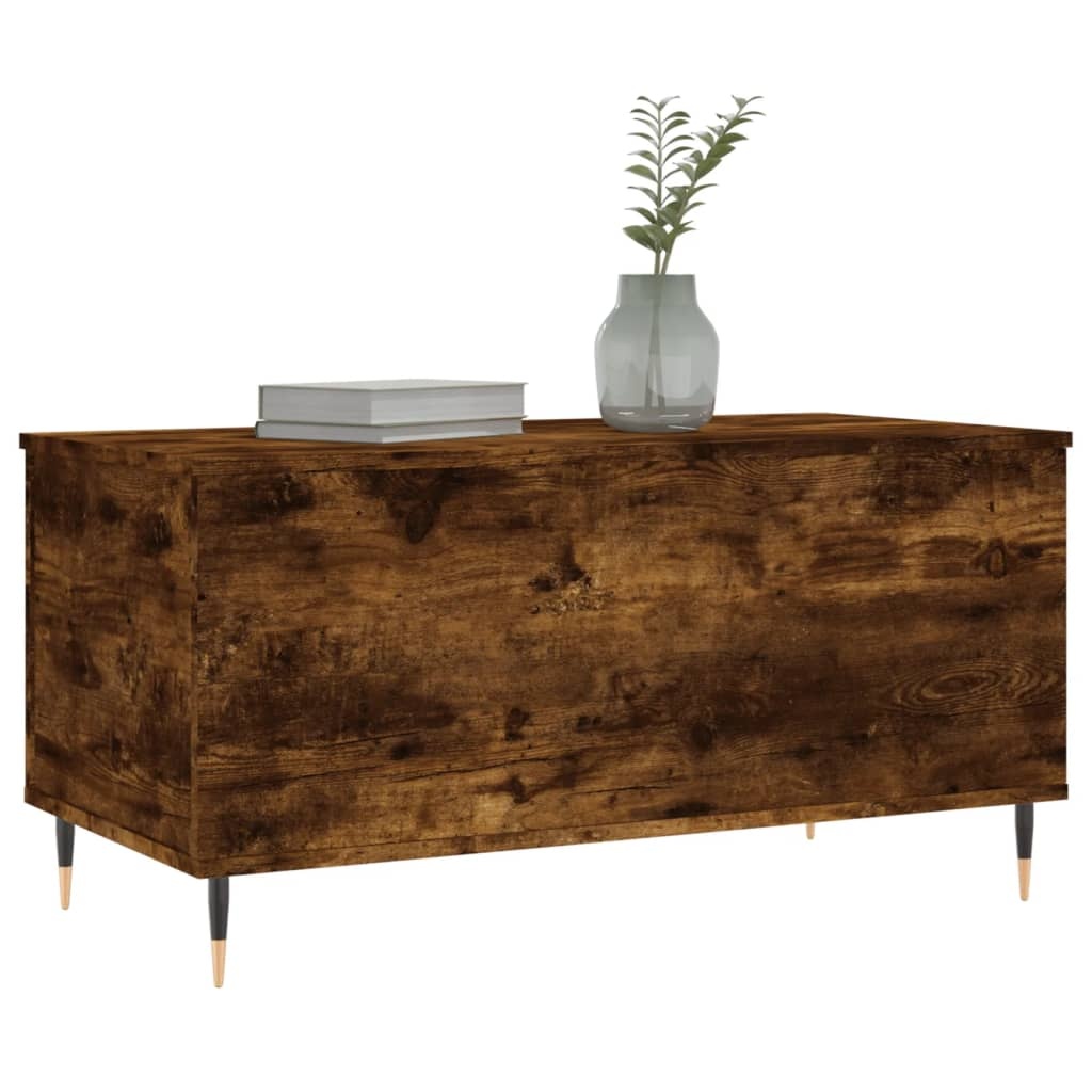 VidaXL Salontafel 90x44,5x45 cm bewerkt hout gerookt eikenkleurig