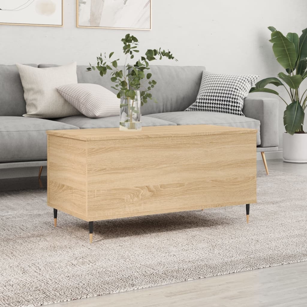 VidaXL Salontafel 90x44,5x45 cm bewerkt hout sonoma eikenkleurig