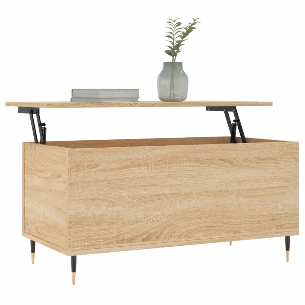 VidaXL Salontafel 90x44,5x45 cm bewerkt hout sonoma eikenkleurig