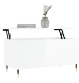 VidaXL Salontafel 90x44,5x45 cm bewerkt hout hoogglans wit