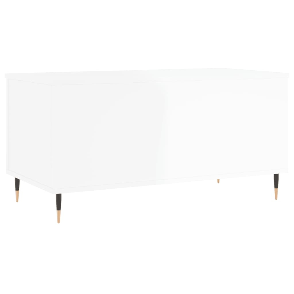 VidaXL Salontafel 90x44,5x45 cm bewerkt hout hoogglans wit