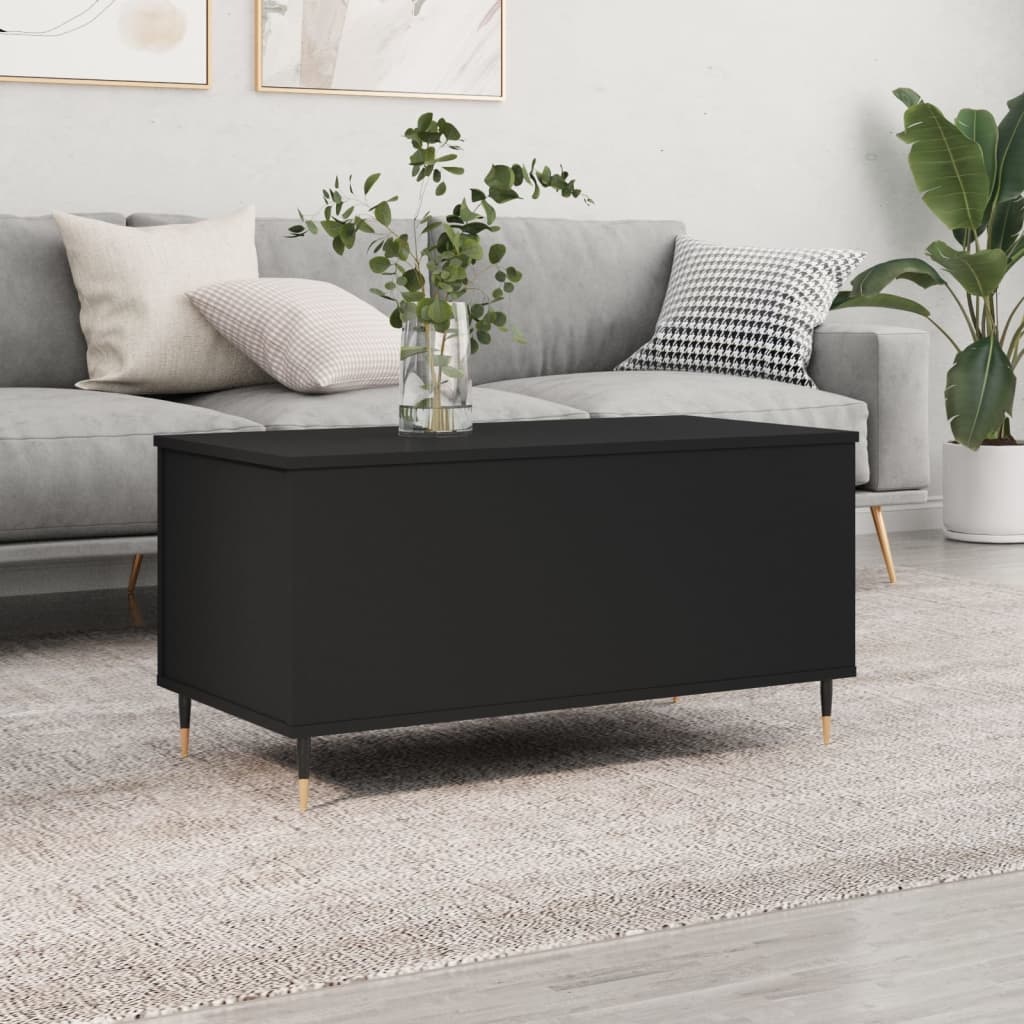 VidaXL Salontafel 90x44,5x45 cm bewerkt hout zwart