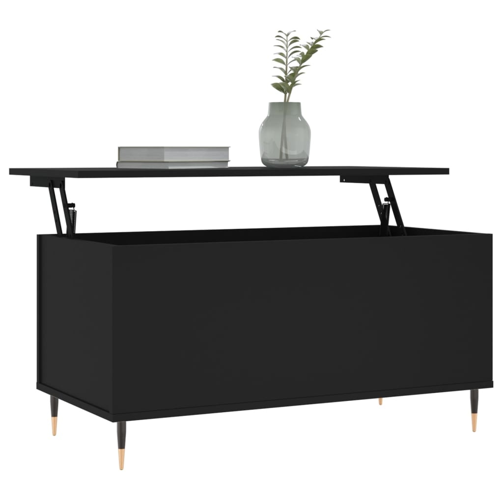 VidaXL Salontafel 90x44,5x45 cm bewerkt hout zwart