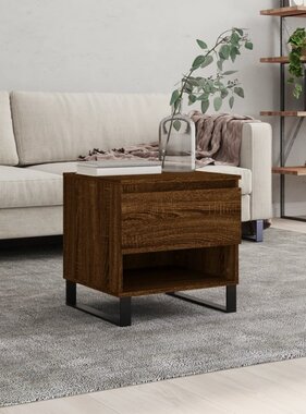 VidaXL Salontafel 50x46x50 cm bewerkt hout bruin eikenkleur