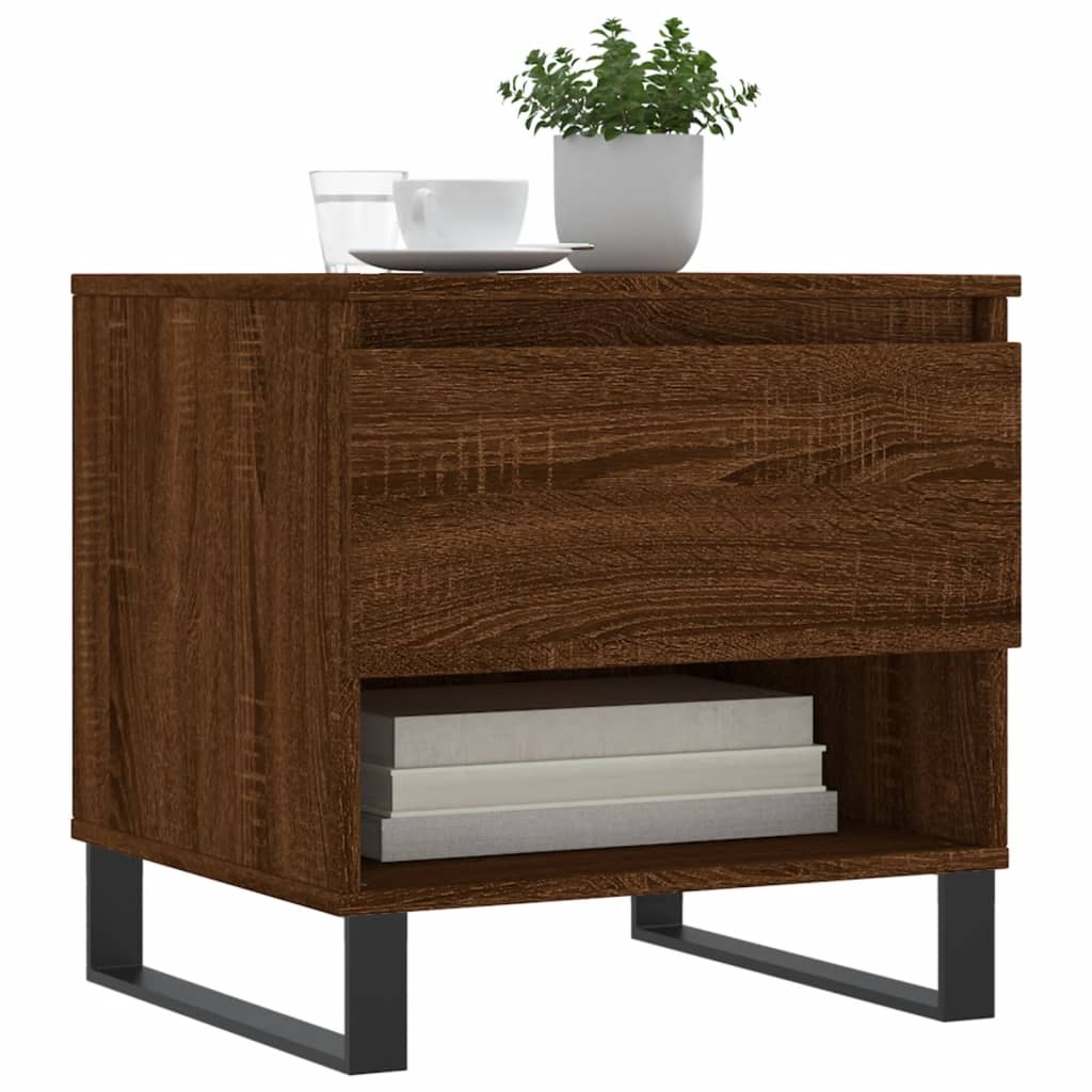 VidaXL Salontafel 50x46x50 cm bewerkt hout bruin eikenkleur