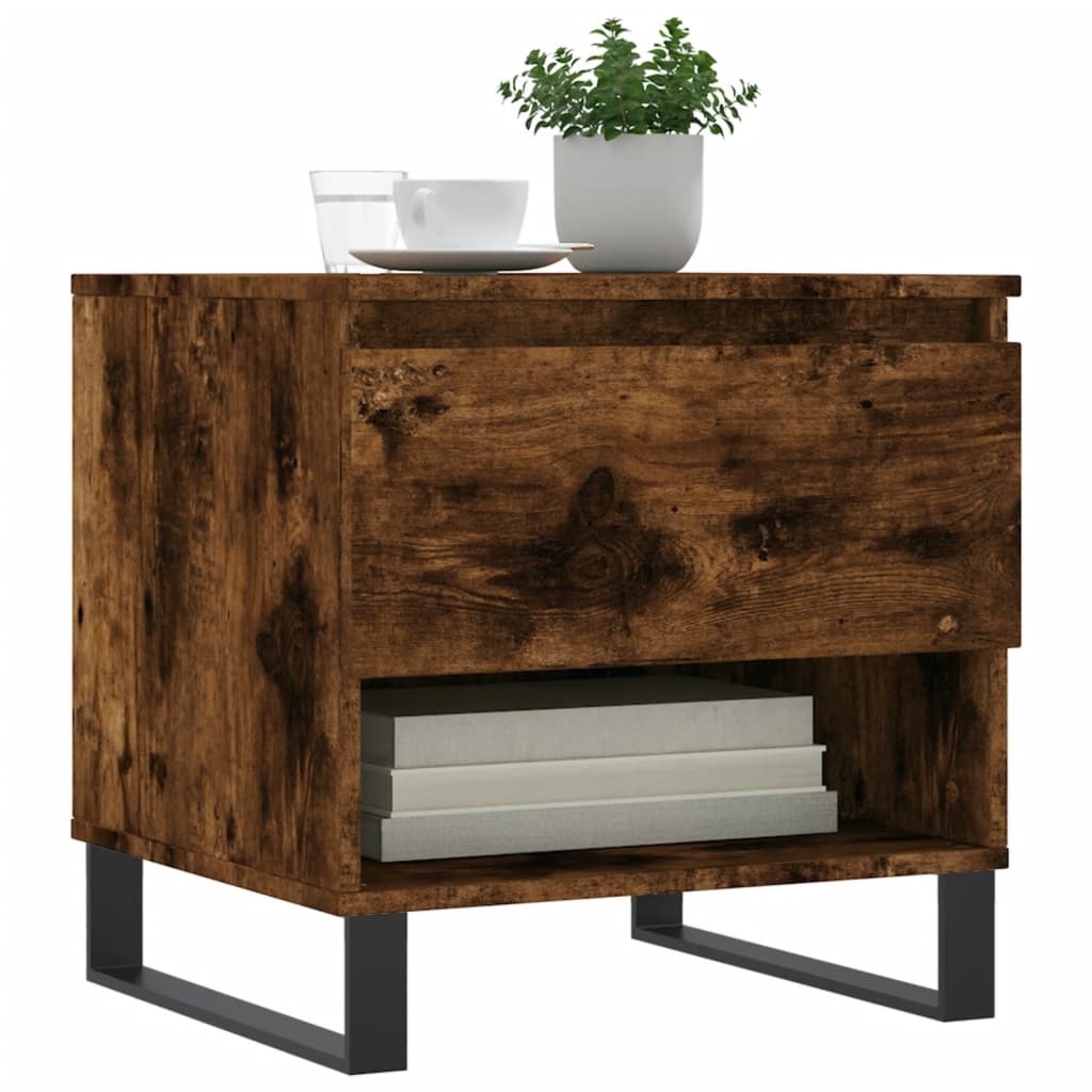 VidaXL Salontafel 50x46x50 cm bewerkt hout gerookt eikenkleurig