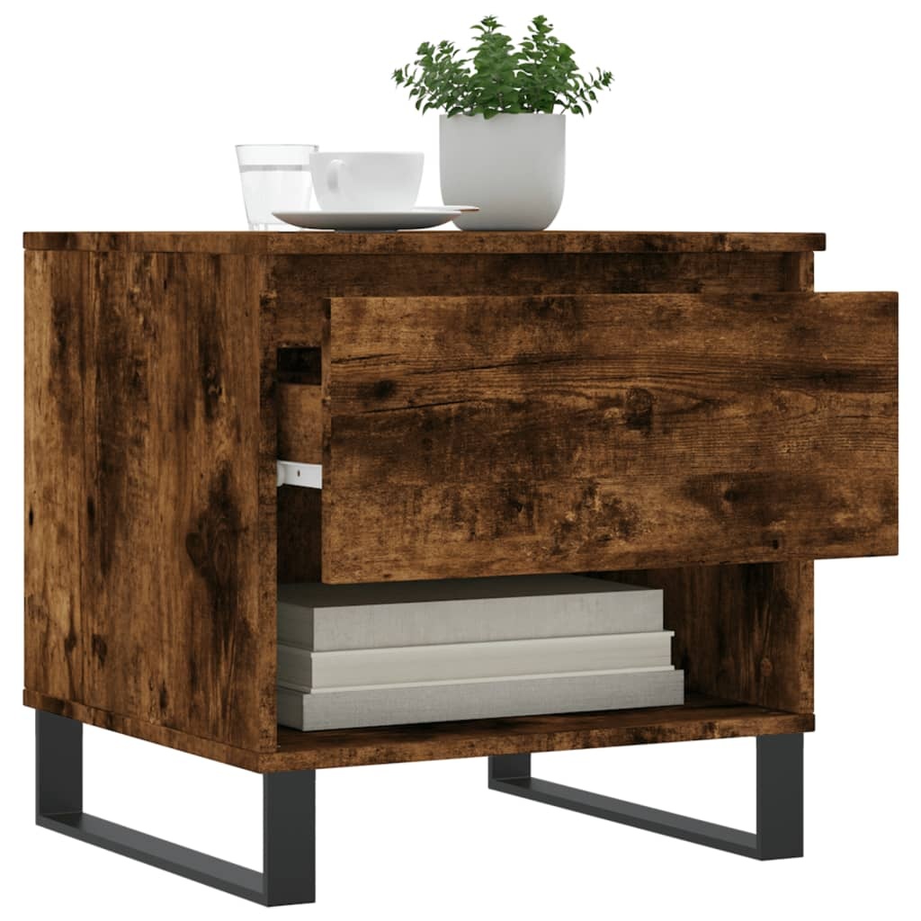 VidaXL Salontafel 50x46x50 cm bewerkt hout gerookt eikenkleurig