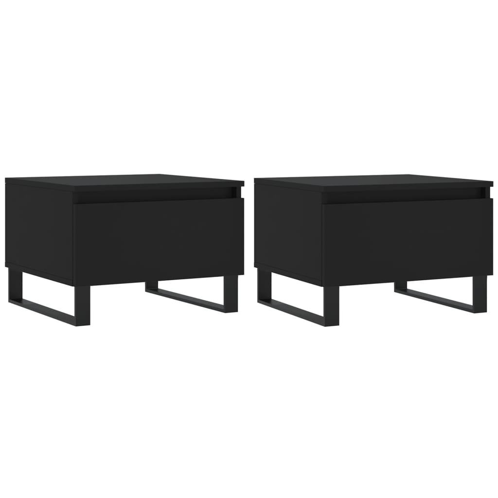 VidaXL Salontafels 2 st 50x46x35 cm bewerkt hout zwart