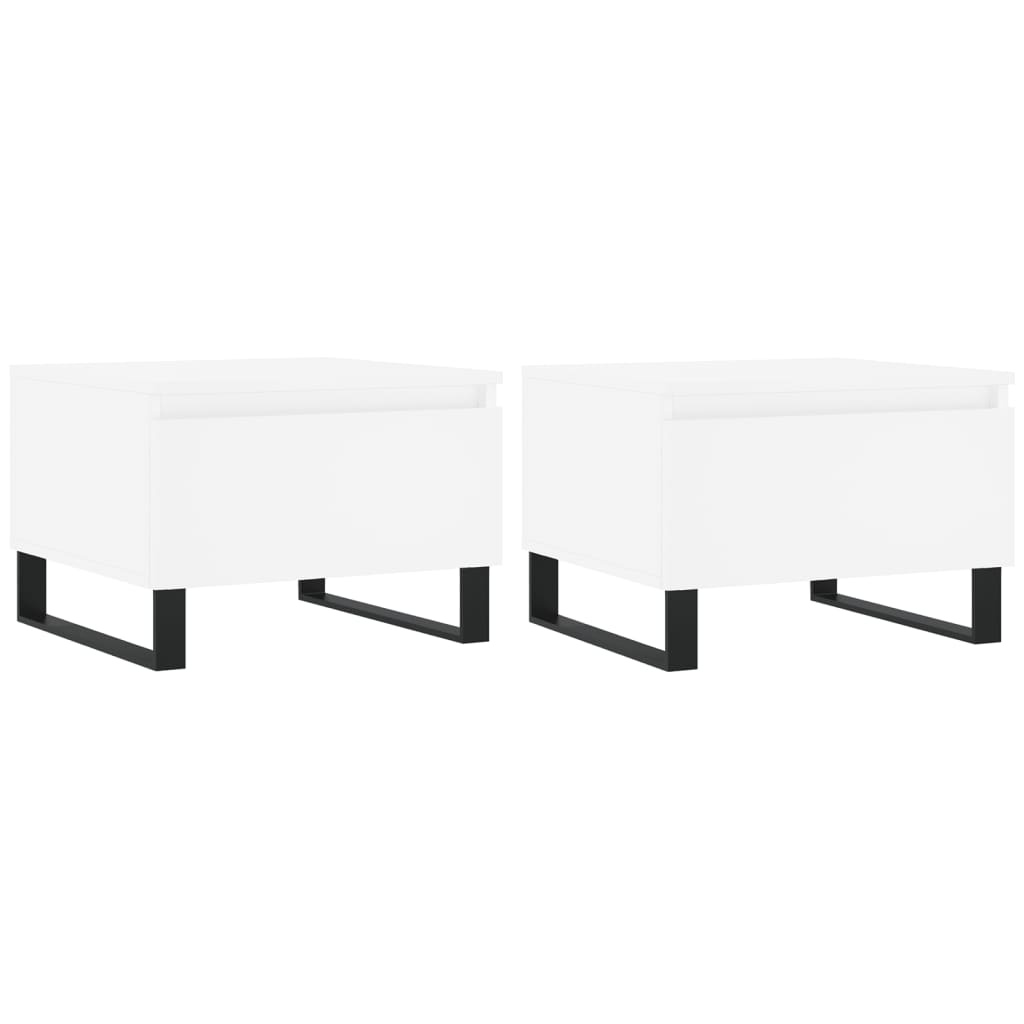 VidaXL Salontafels 2 st 50x46x35 cm bewerkt hout wit