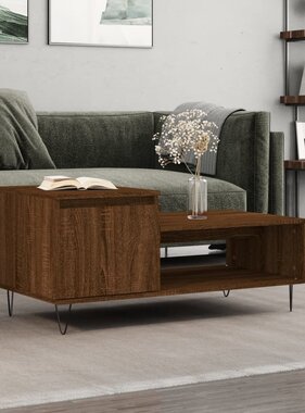 VidaXL Salontafel 100x50x45 cm bewerkt hout bruineiken