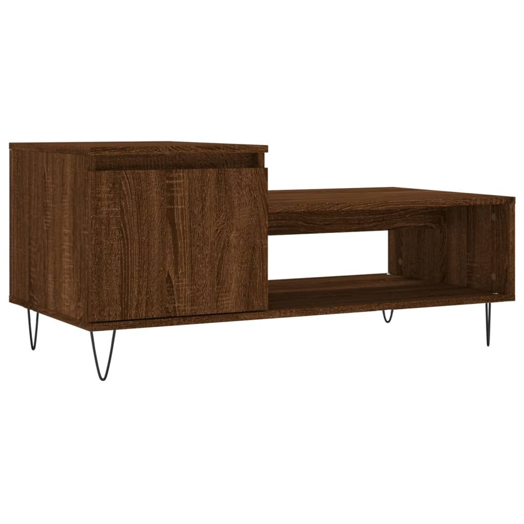 VidaXL Salontafel 100x50x45 cm bewerkt hout bruineiken