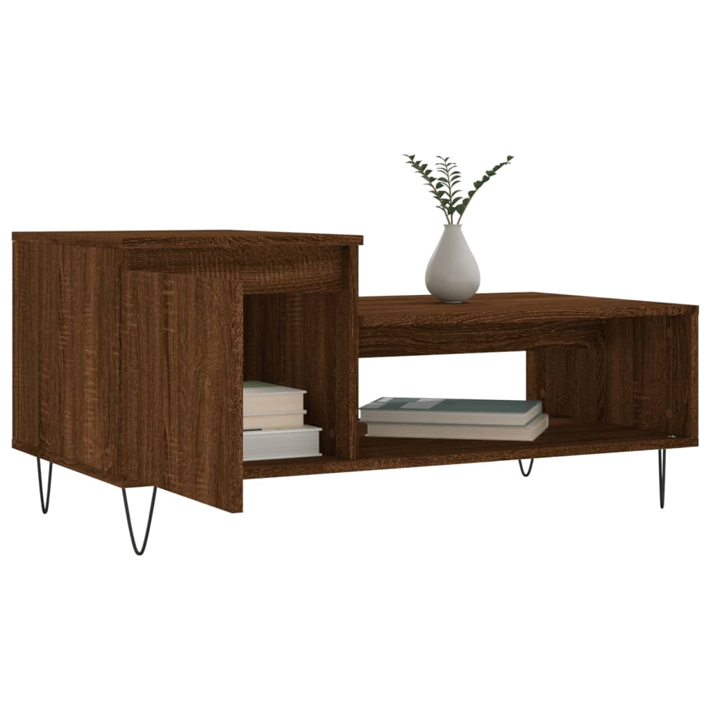 VidaXL Salontafel 100x50x45 cm bewerkt hout bruineiken