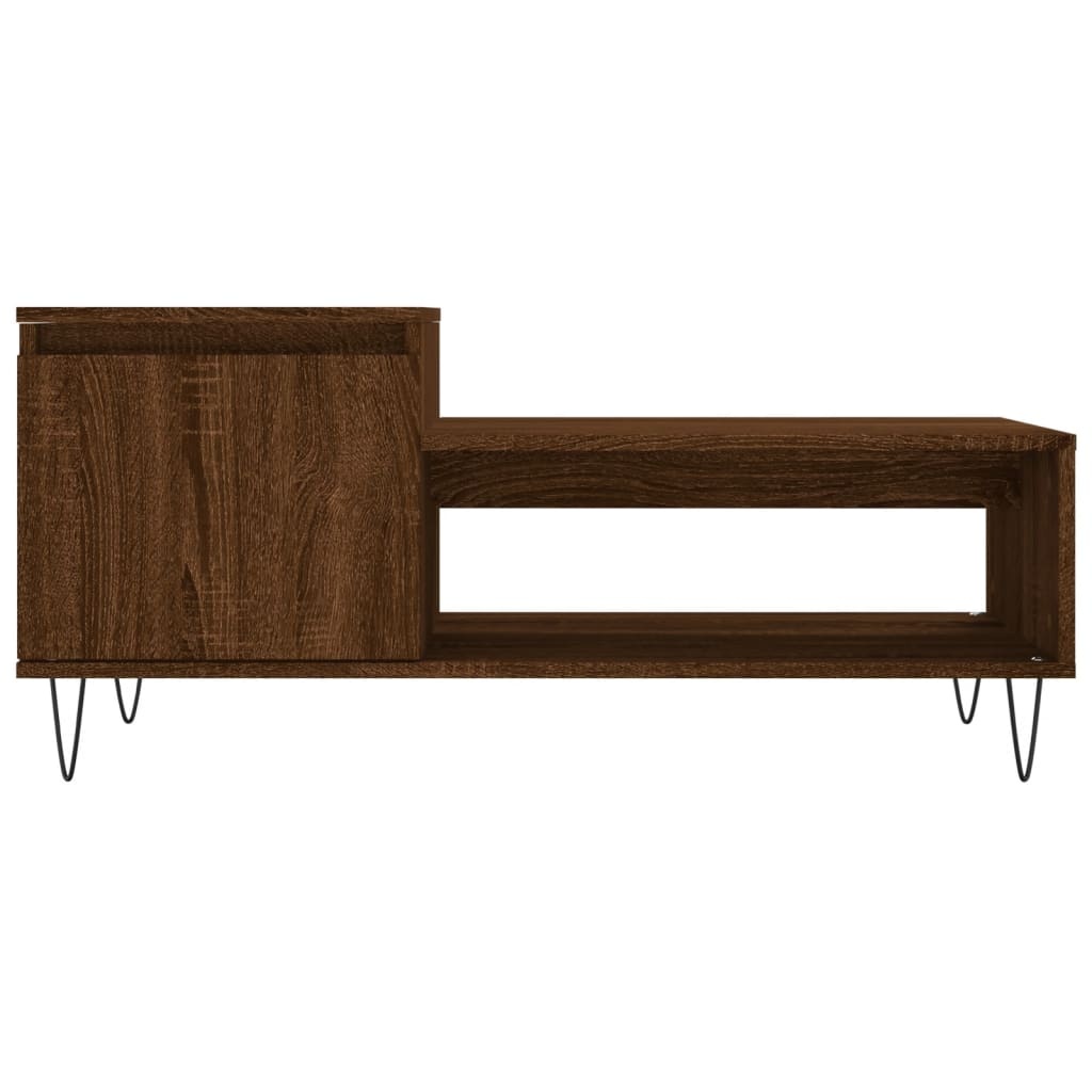 VidaXL Salontafel 100x50x45 cm bewerkt hout bruineiken
