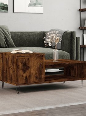 VidaXL Salontafel 100x50x45 cm bewerkt hout gerookt eikenkleurig